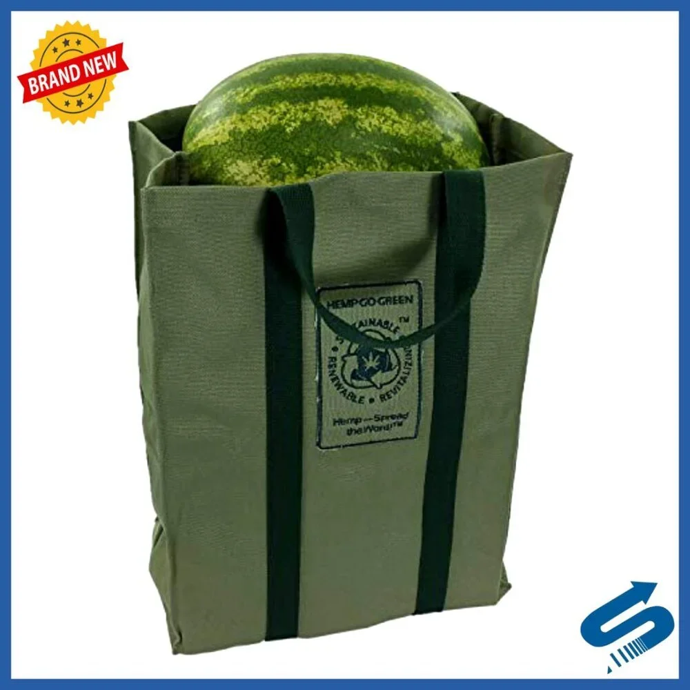 Heavy Duty Reusable Shopping Bag Hemp Canvas Eco-Friendly Durable Tote
